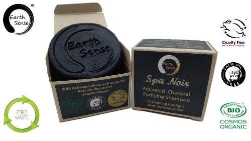 Organic Certified Spa Noir - Solid Shampoo with activated charcoal - 60g